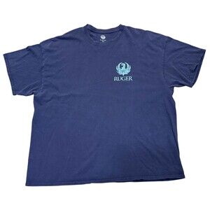 VTG Ruger Firearms T Shirt Blue Made In USA XXL 90s Y2K 1949 2nd Amendment